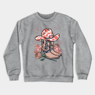 Cowgirl Boots Hat Valentine Crewneck Sweatshirt